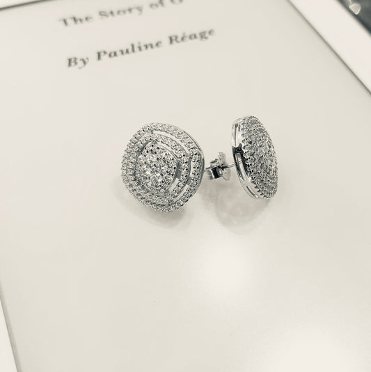 Beautiful studded silver earrings pair