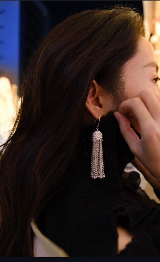 earrings flow pure silver