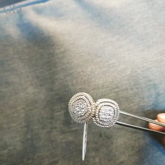 Beautiful studded silver earrings pair